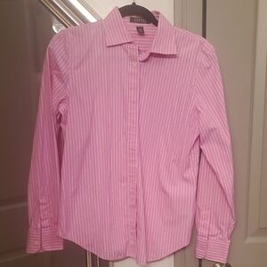 Ralph Lauren Pink and White Striped Shirt